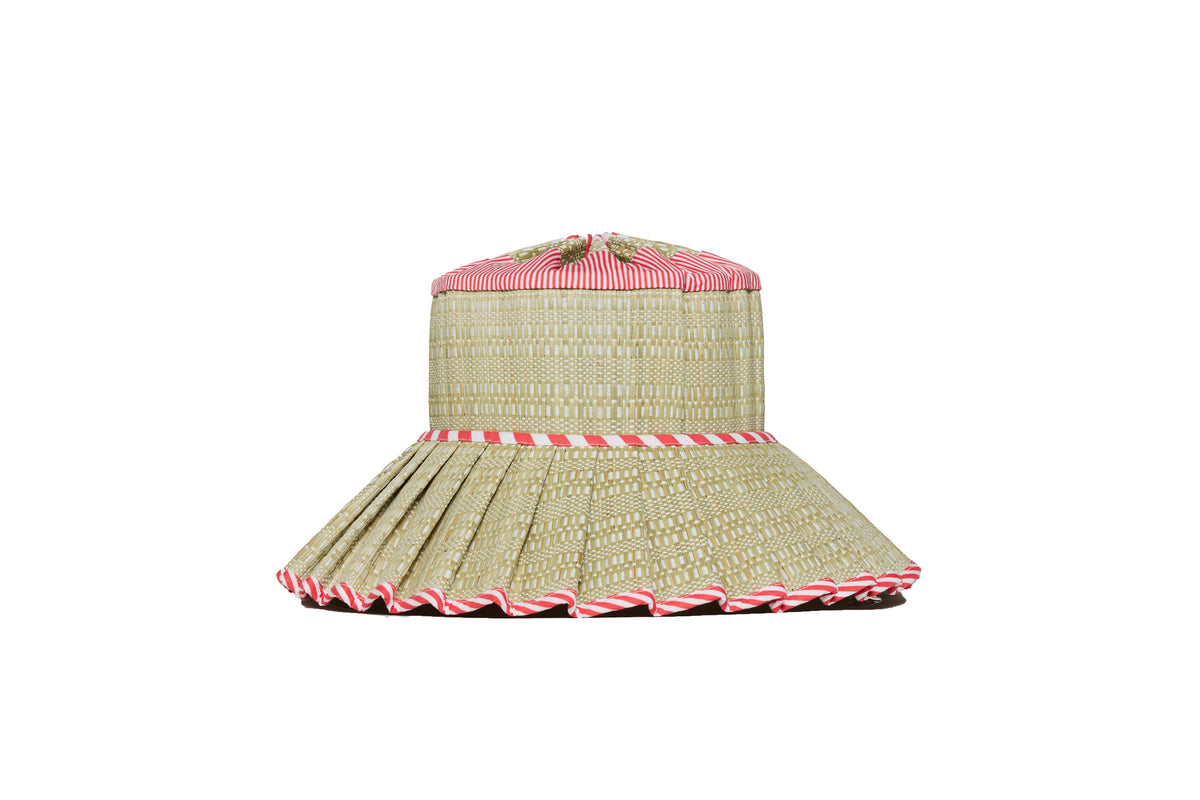 Rayas de Cereza | Sombrero Capri de Lujo