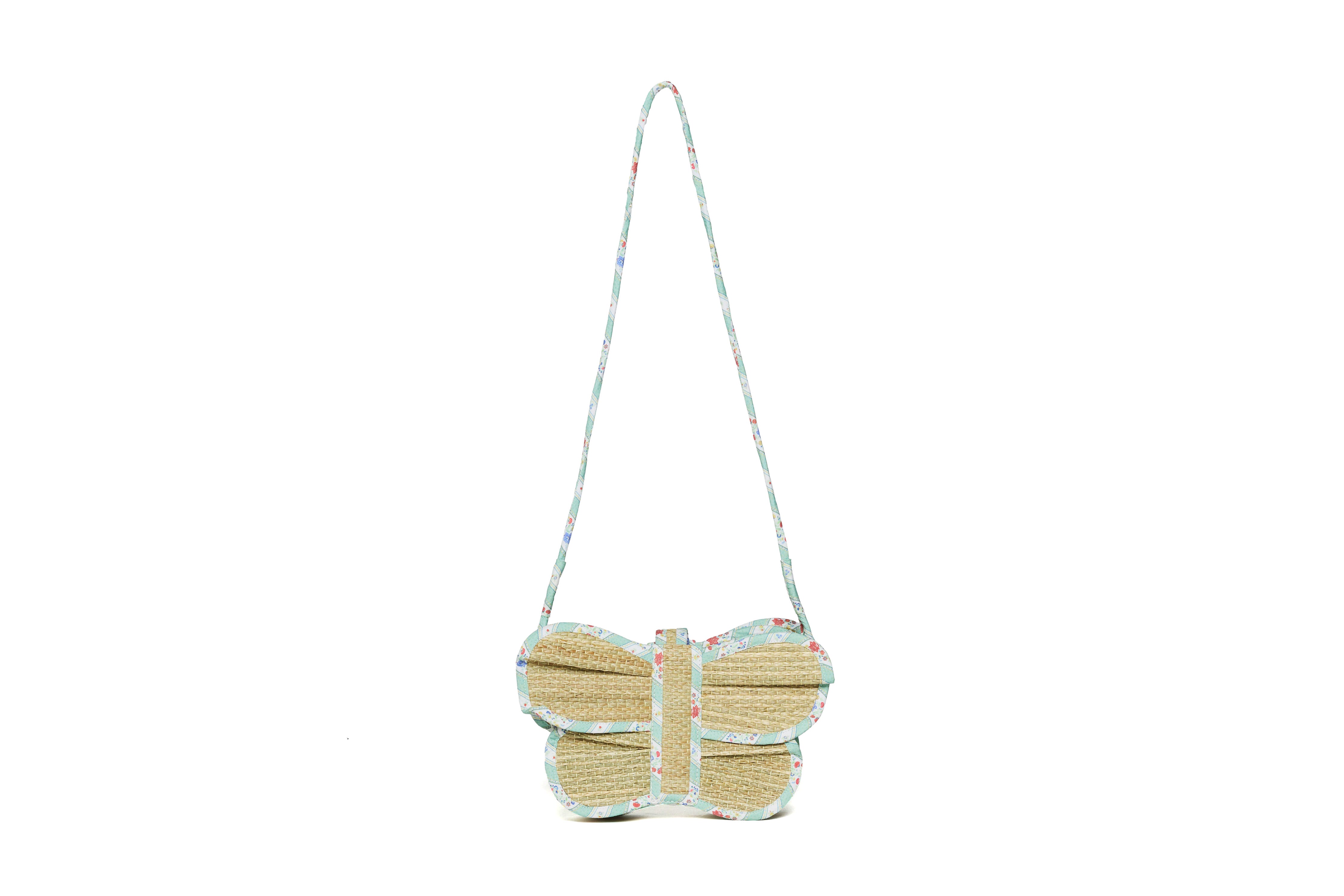 Sage Floral Stripe | Flutterby Grass Bag