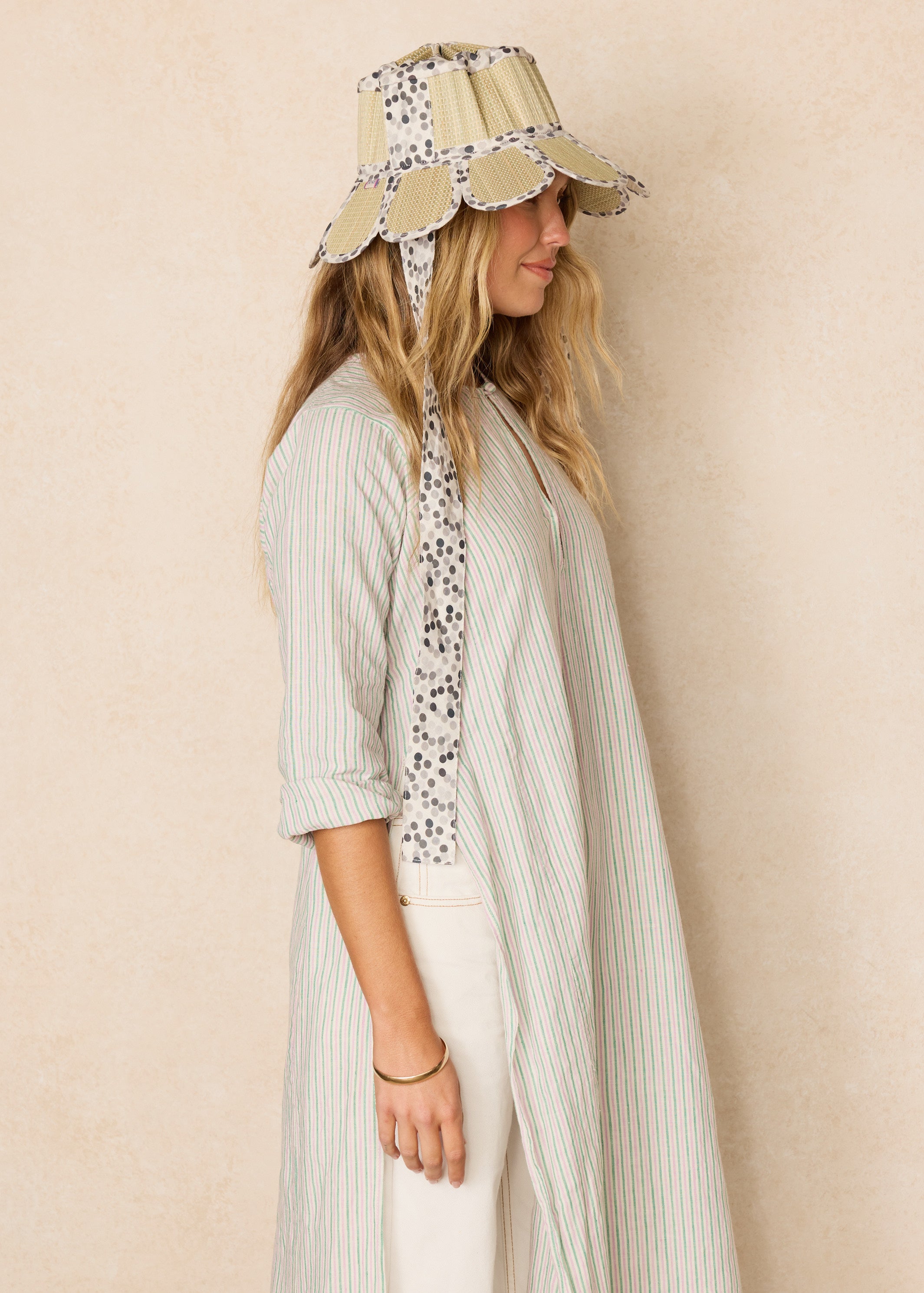 Polka | Monochrome | Luxe Manhattan Line Hat