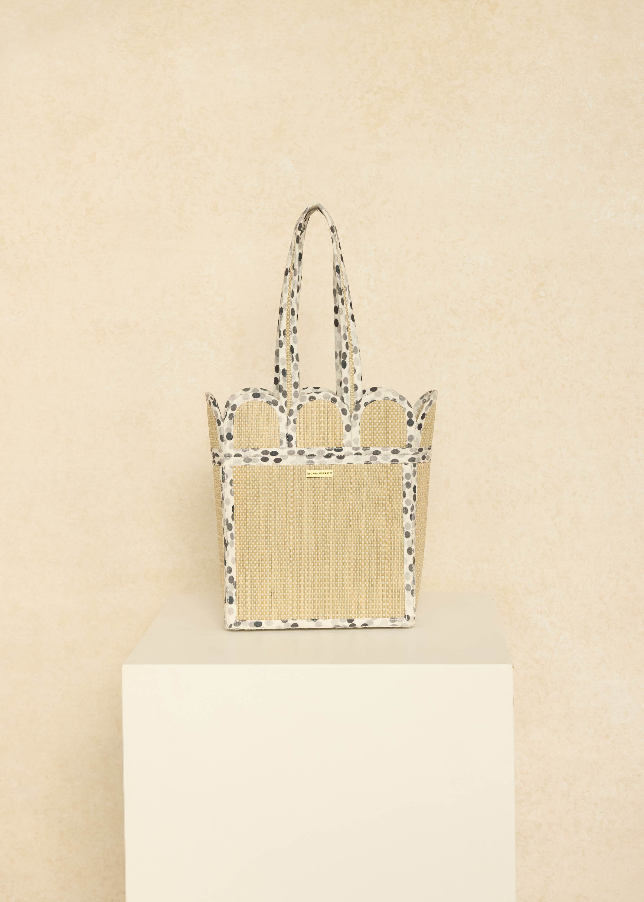 Polka | Monochrome Mini Scallop Tote