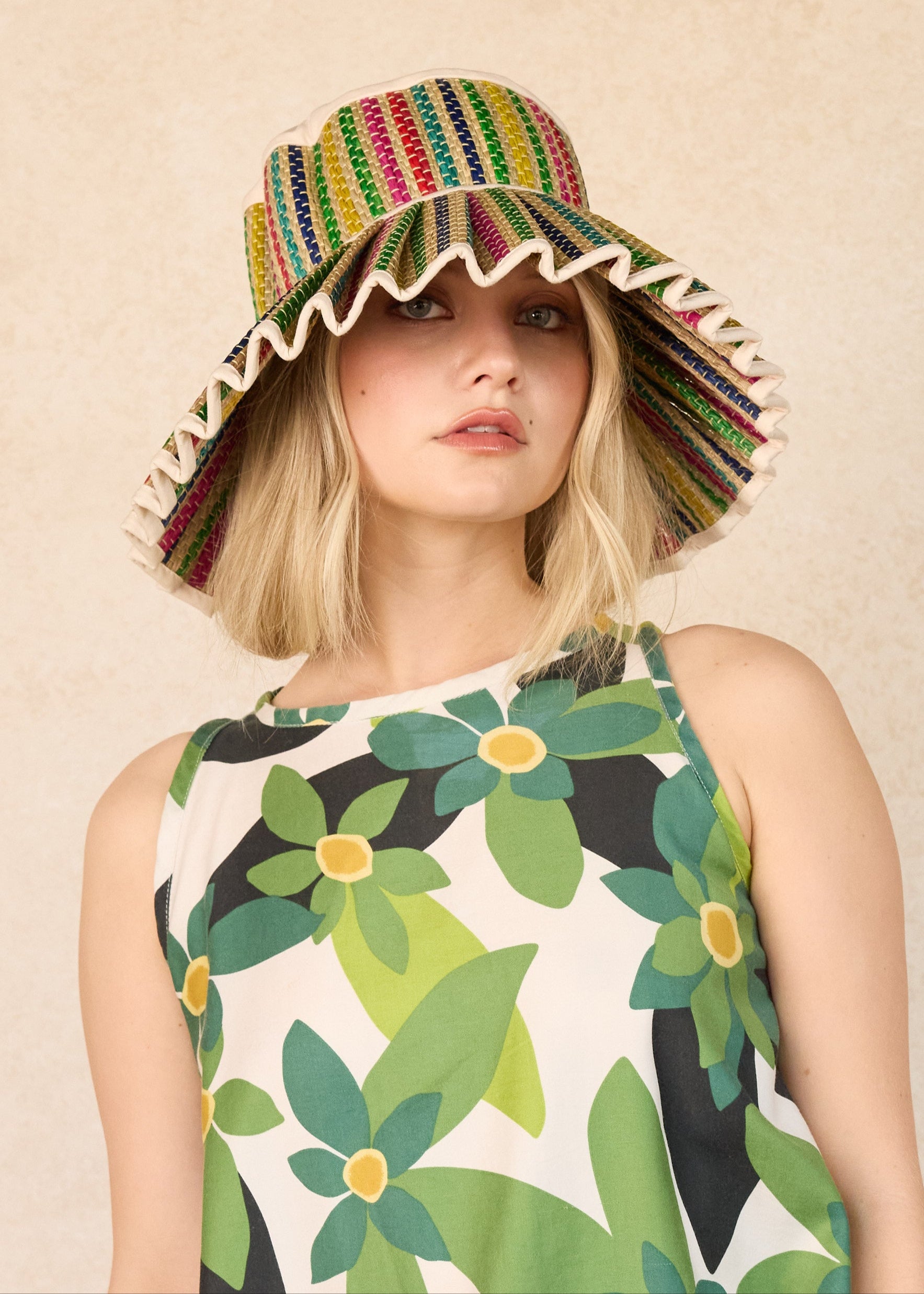 Tropical | Summer White | Luxe Capri Hat
