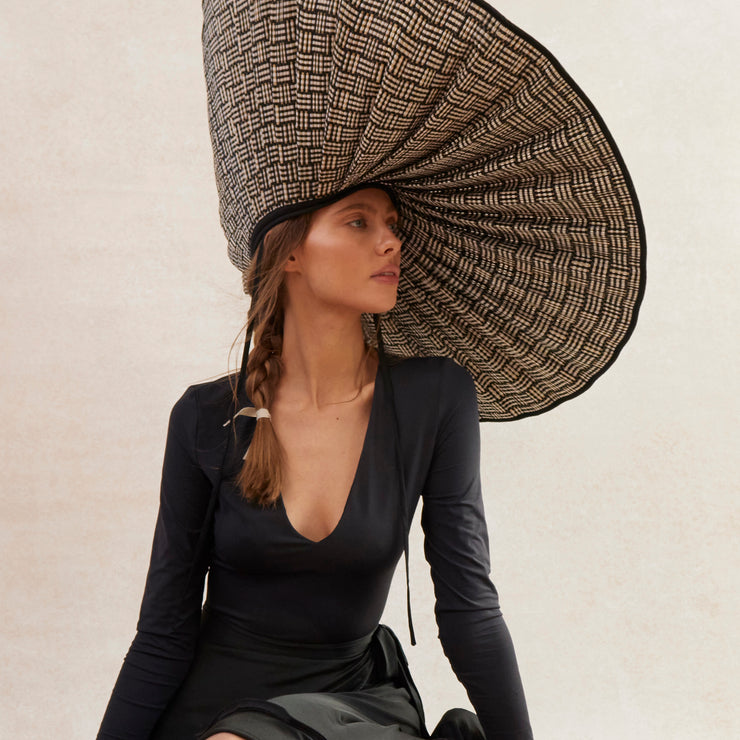 Black Bamboo Canopy Hat