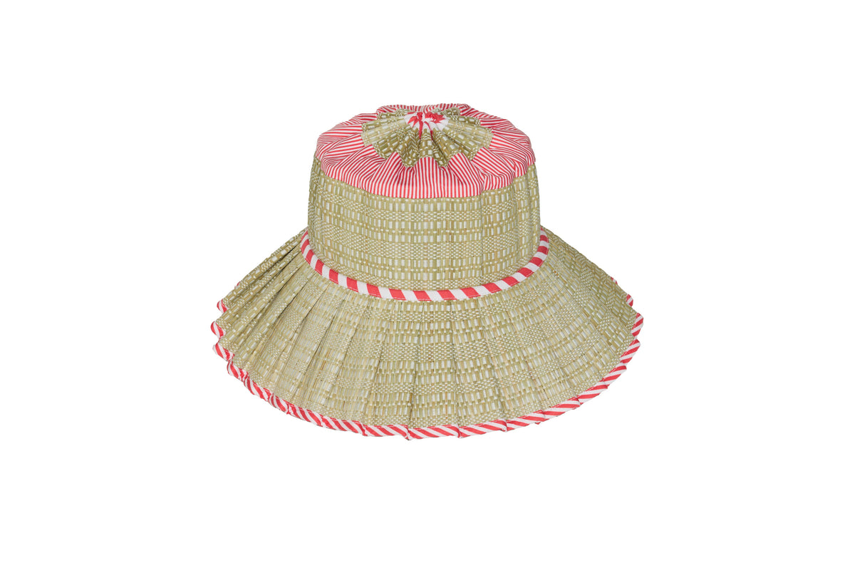 Rayas de Cereza | Sombrero Capri de Lujo