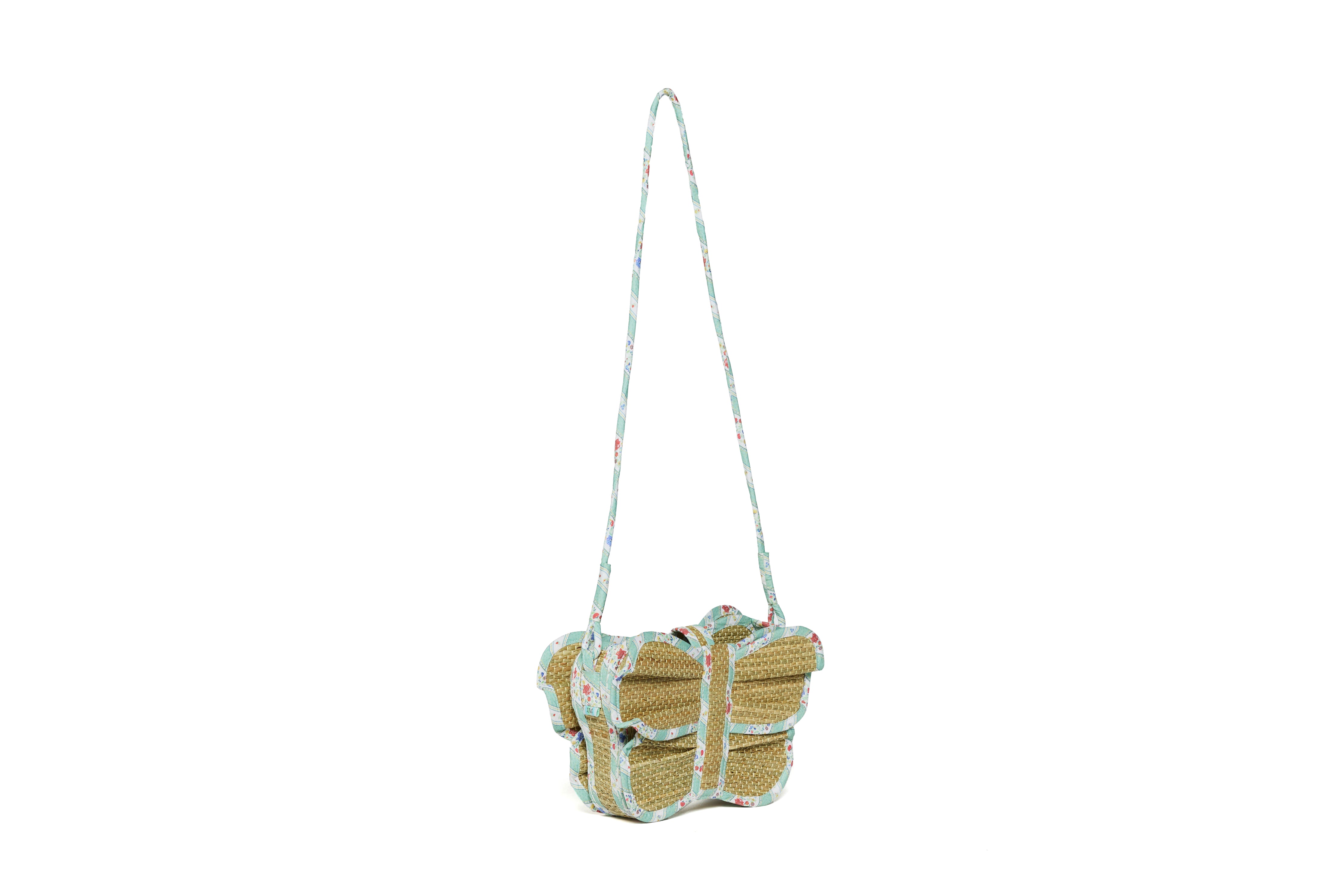 Sage Floral Stripe | Flutterby Grass Bag