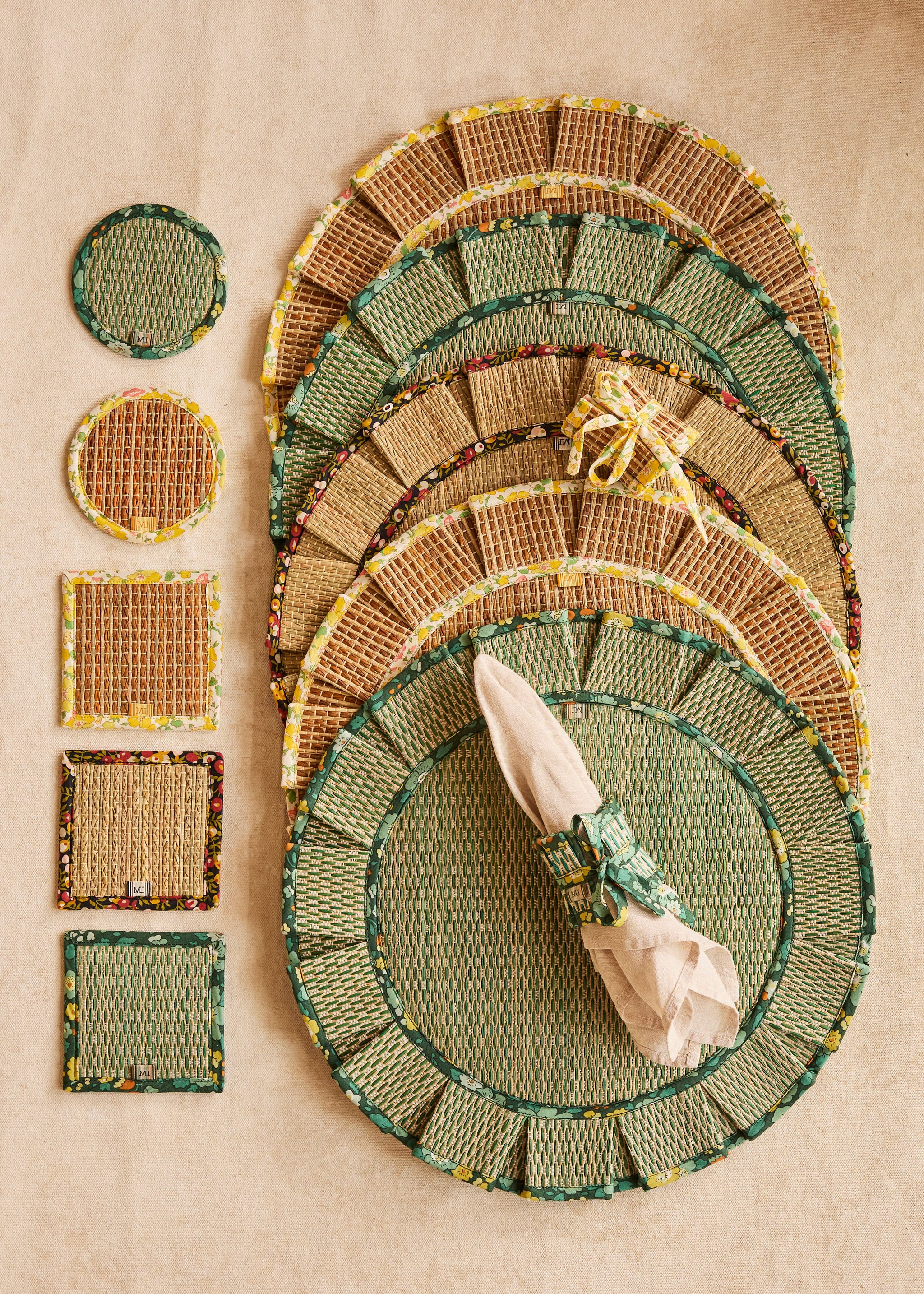 Swedish Summer Woven Afternoon Coasters | Set of 4